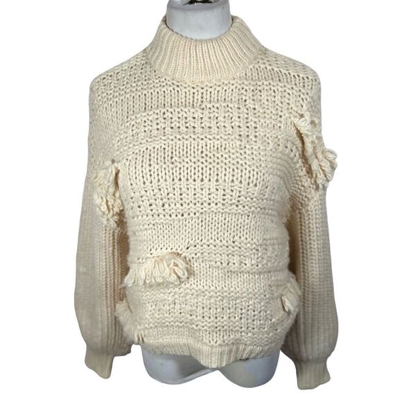 Universal Thread Wool blend Knitted mock turtleneck cozy sweater balloon sleeve - Picture 1 of 10